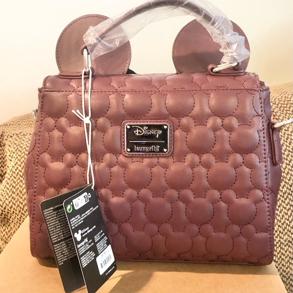 Loungefly Disney Minnie Mouse Quilted Crossbody Satchel Handbag Purse NWT - Picture 8 of 12